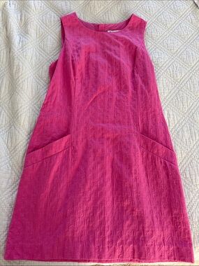 Southern Tide Hot Pink Textured Shift Mini Skirt